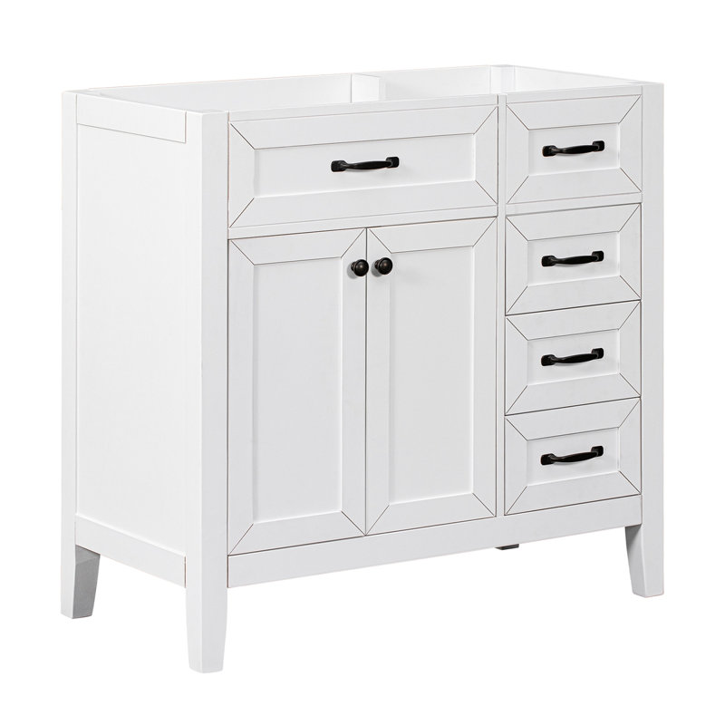 Meuble-lavabo pour salle de bain sans meuble-lavabo, Blanc, Noir