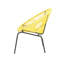 Chaise en osier Oudoor, jaune, ensemble de 2-462403139
