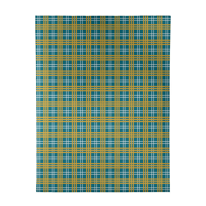 Tapis bleu sarcelle écossais, Rectangle 9 pi x 12 pi