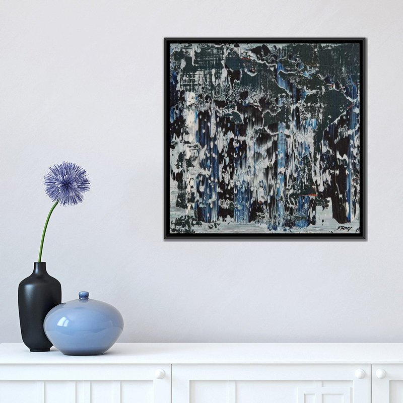« dj jazz », reproduction sur toile, H 18 po x l 18 po x P 1,5 po, Toile avec cadre noir, Pas de tapis
