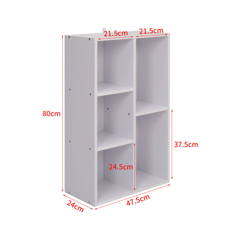 Alstone 80cm H x 47.5cm W Standard Bookcase, White