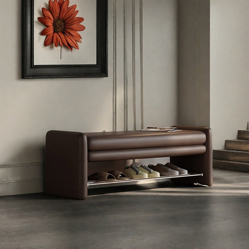 Tabouret à langer avec rangement 39,4 po, Café