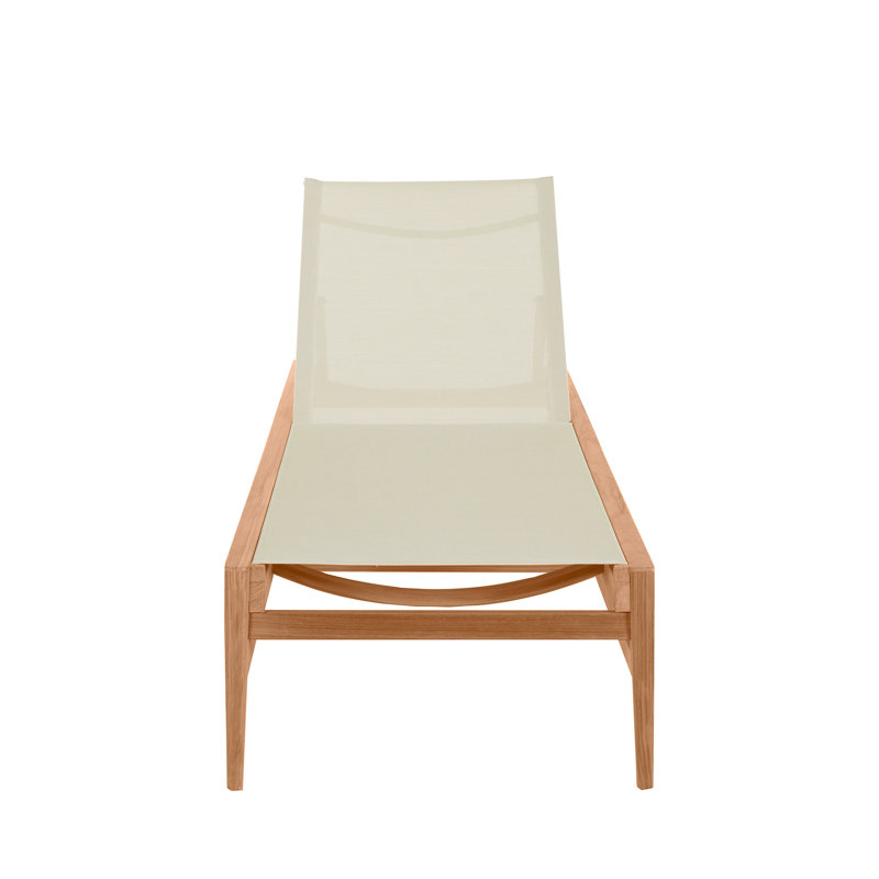 Coast Reclining Chaise Lounge, Natural Teak/Canvas Sling