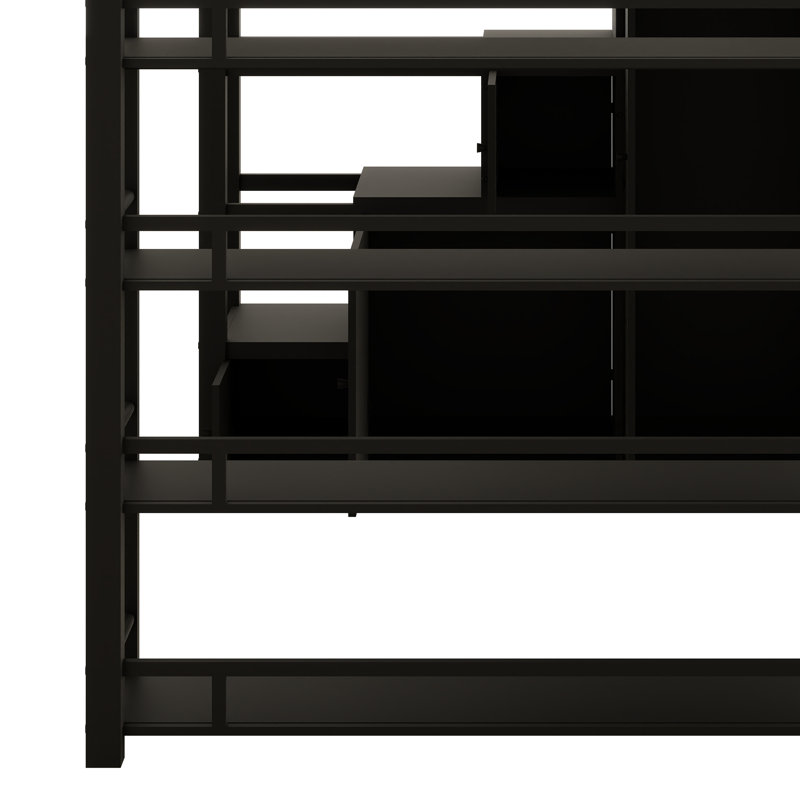 Metal Loft Bed With Storage Shelves