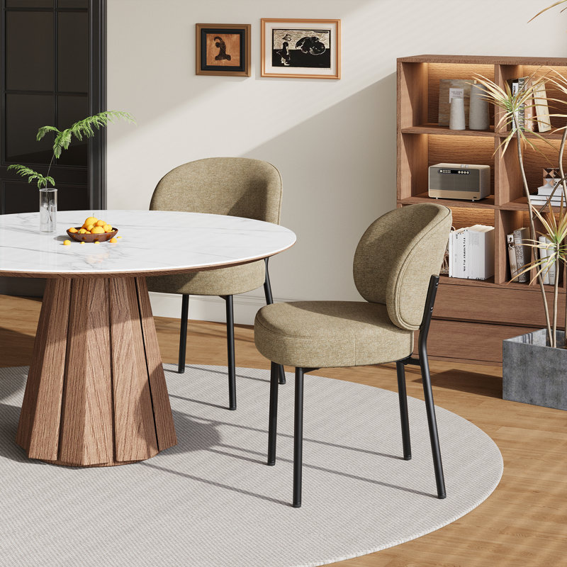 Chaise rembourrée avec assise rembourrée épaisse, Chameau