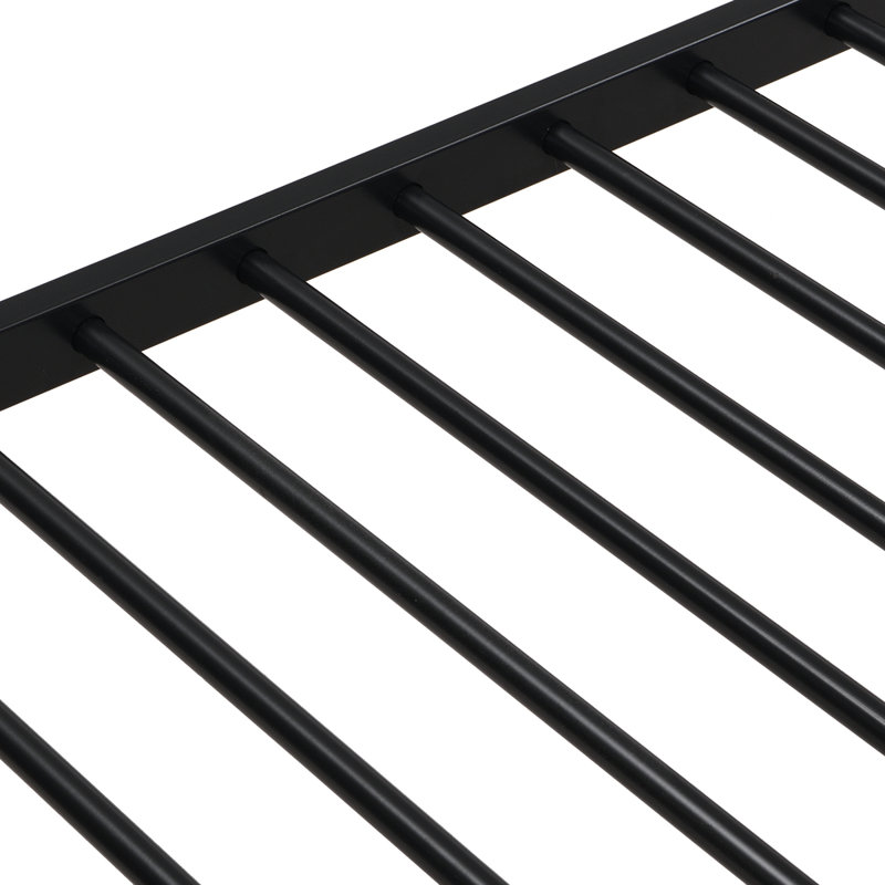 Lit superposé simple au-dessus d'un lit double en métal - aucun sommier nécessaire, rangement de 13 po sous le lit, assemblage facile avec instructions / outils, structure en acier robuste et escalier sécuritaire, conception empilée peu encombrante pour la chambre des enfants