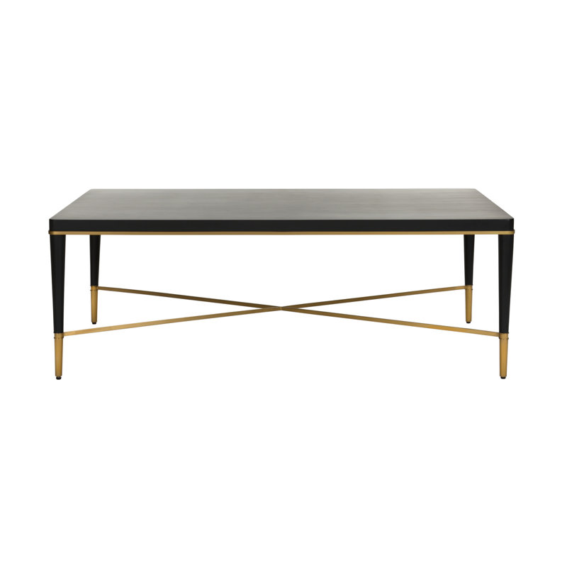 Hamlet Cocktail Table, Matte Black, Matte Black/Antique Brass