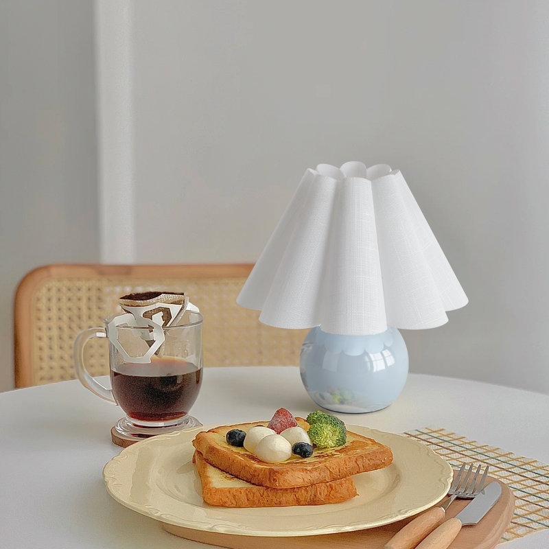 Lampe de table, Bleu, Blanc, Non