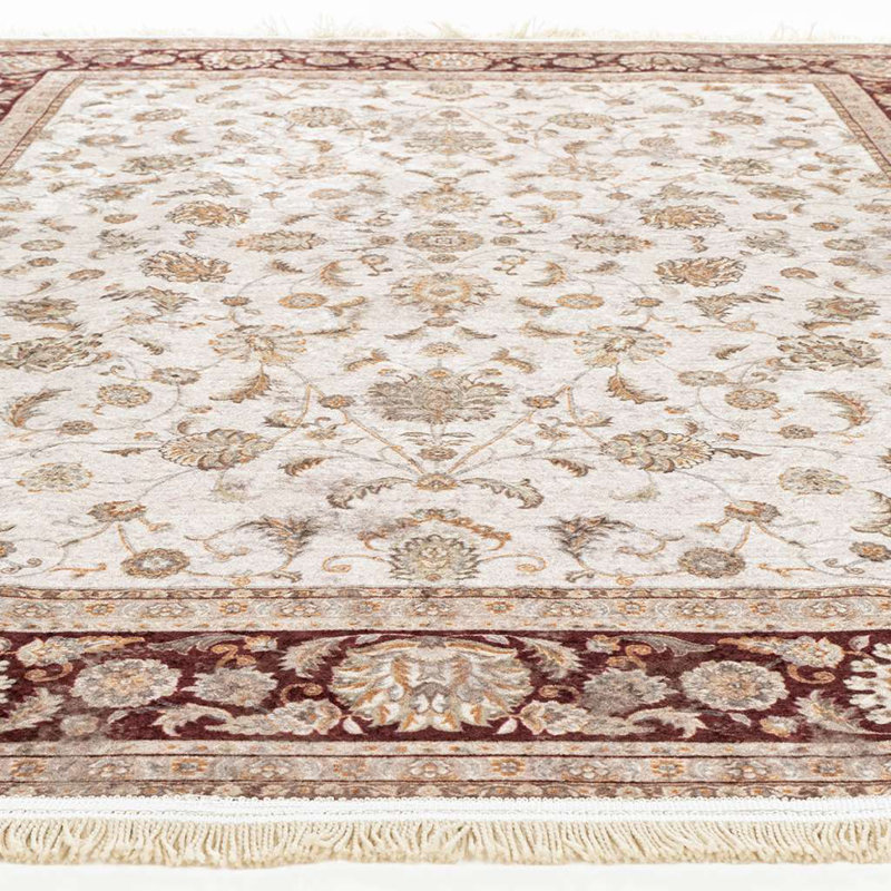 Alfa Rich Cyre Ultra-Thin Oriental Red Cream Washable Non-Slip Area Rugs for Living Room Bedroom, Runner 2'11'' x 4'11''