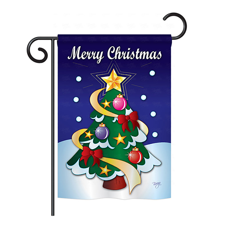 Drapeau de maison en polyester Arushad Merry Christmas, H 18,5 po x l 13 po