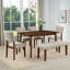 Ensemble de 2 chaises de salle à manger Goko, dossier touffeté jaune terre, bois brun