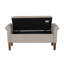 Banc de rangement avec grand plateau de rangement rabattable, roulé, tissu à 100%, structure en bois massif, pieds à finition noyer moyen, l 46 po x P 17,5 po H 22 po, mécanisme de coffre rembourré en mousse d'une capacité de 400 lb, H 22 po