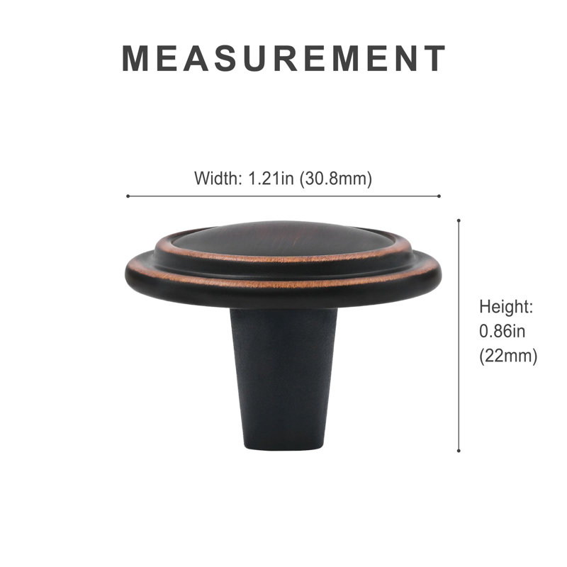 Classic Collection 1 1/4" Diameter Oil Rubbed Bronze Round Knob, Oil Rubbed Bronze