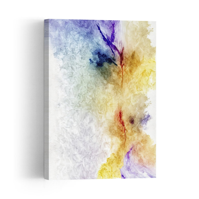 Ethereal Watercolor Flow Abstract Contemporary Modern Violet Wall Art Print, 152.4cm H x 101.6cm W