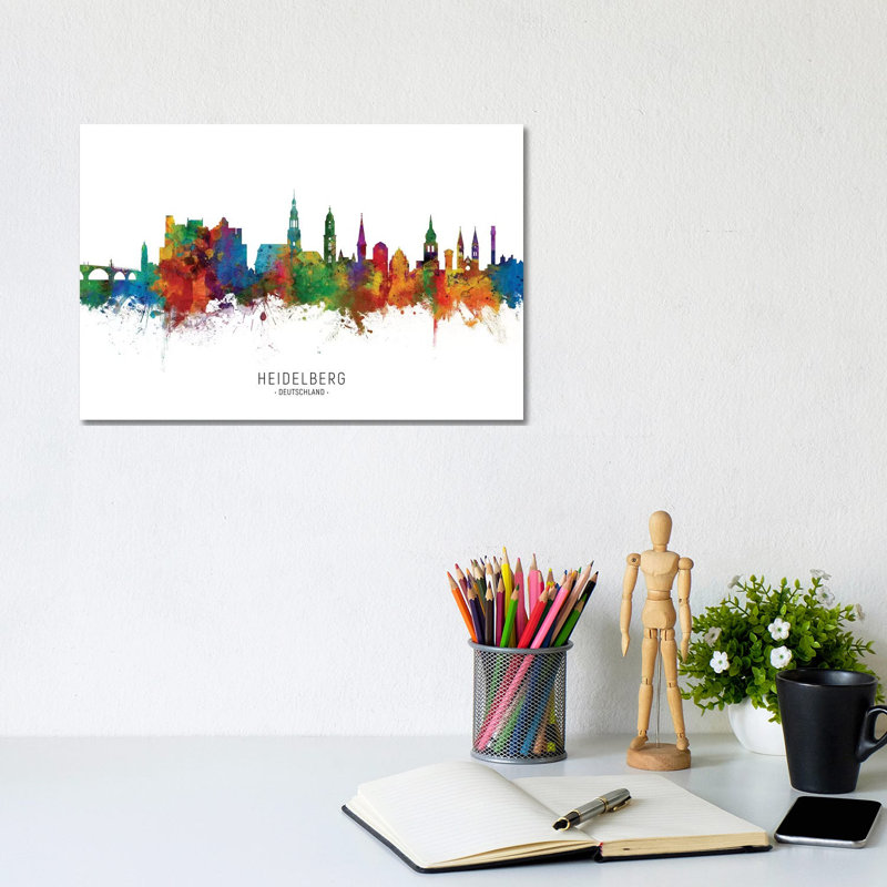 Heidelberg Deutschland Skyline by Michael Tompsett - Wrapped Canvas Gallery-Wrapped Canvas Giclée, 20.32cm H x 30.48cm W