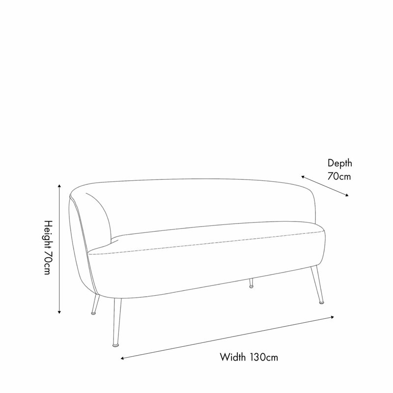 Stockville 2 Seater Chenille Sofa, Beige Chenille
