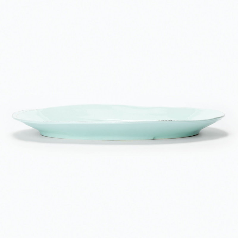 Lastra Stoneware Platter, Aqua