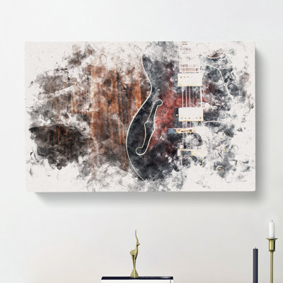 Wooden Electric Guitar - Wrapped Canvas