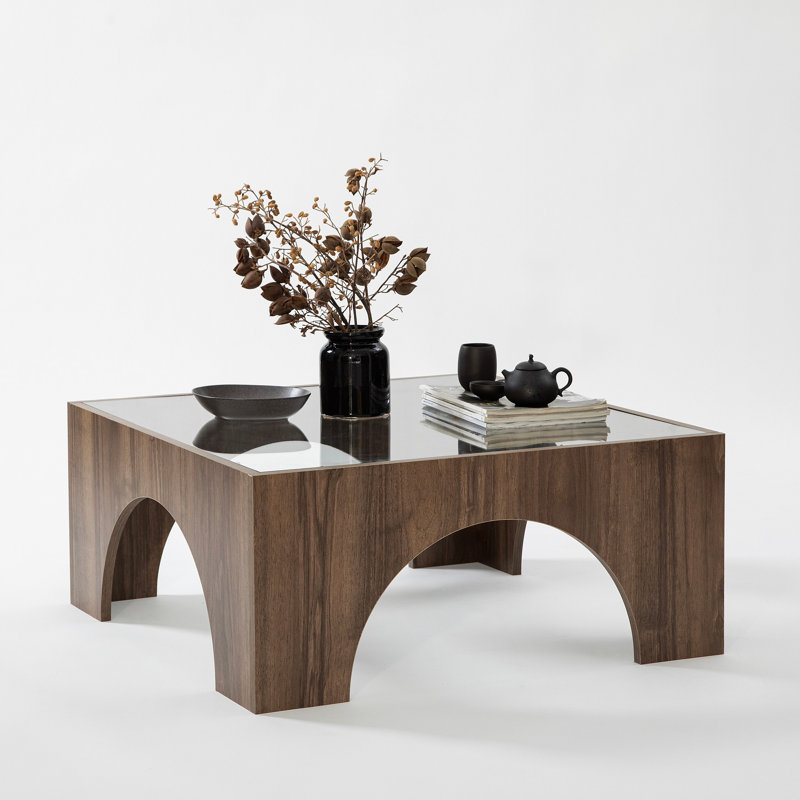 Glorias Coffee Table, Transparent, Walnut