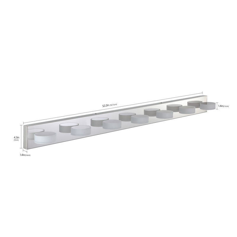 52" Modern Dimmable 7-light Led Chrome Vanity Light, 7 Lights
