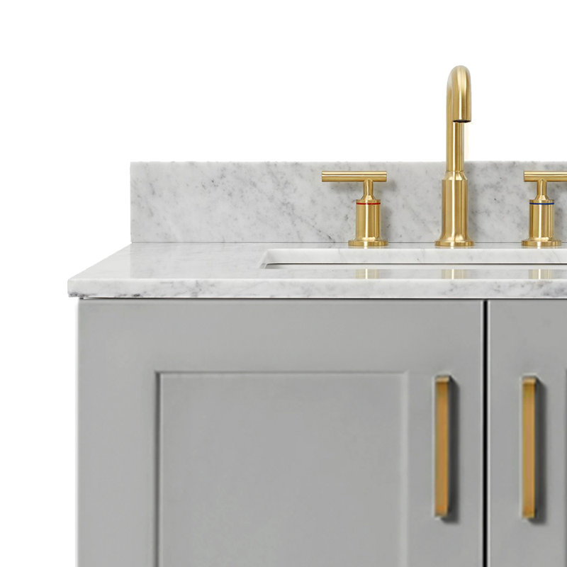 ARIEL TAYLOR 43 IN LEFT OFFSET SINGLE RECTANGLE SINK VANITY, Gray, Rectangle, Left 