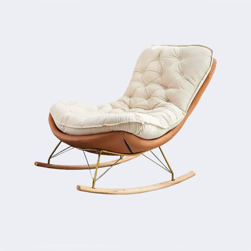 Chaise berçante légère de luxe, Orange/beige