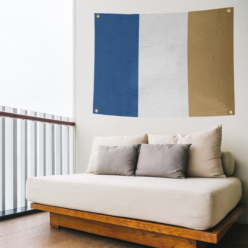 Tapisserie de polyester Baltimore, H 50 po x l 59 po x P 1 po, Bleu royal / blanc / or, Kansas City