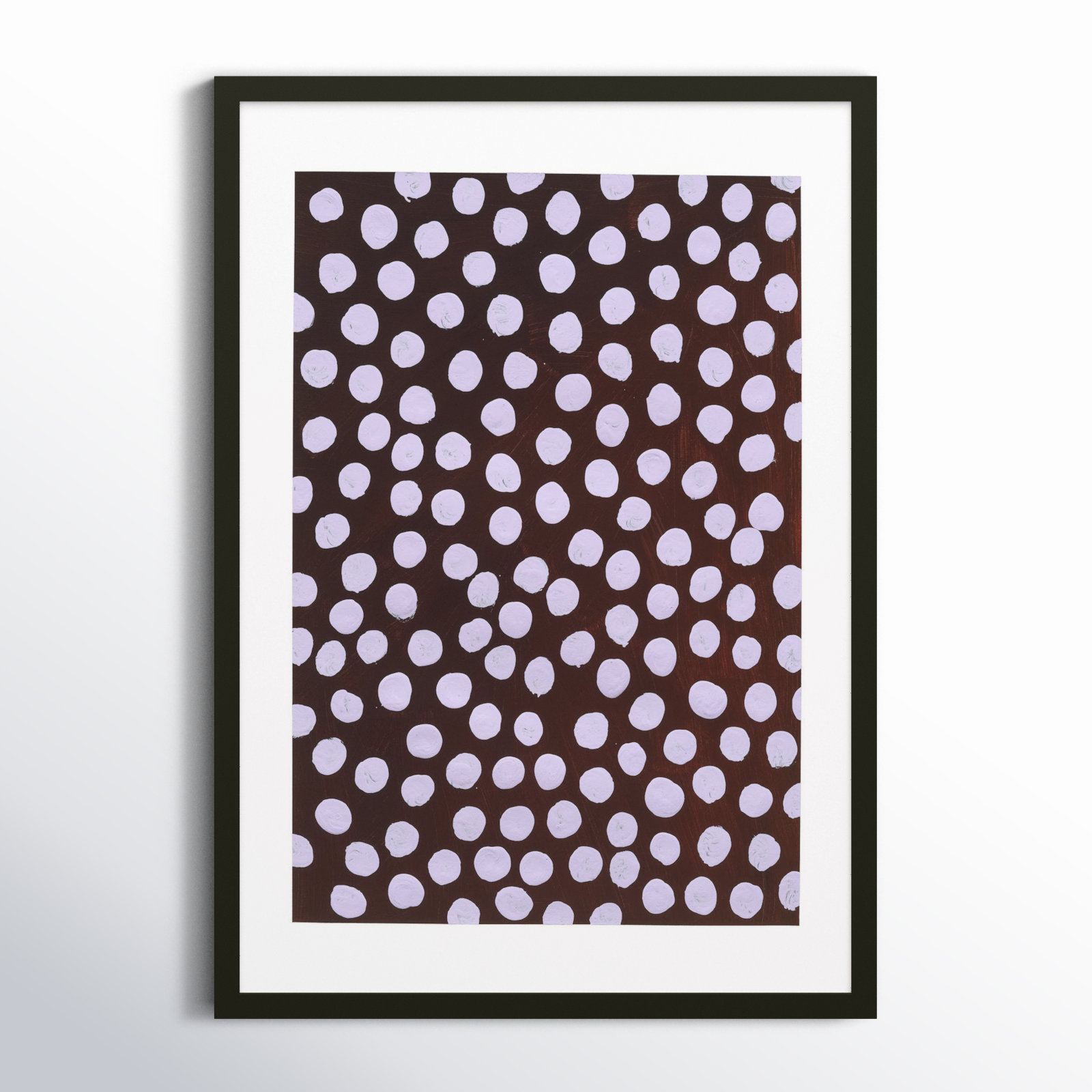 Navi "Lilac on Maroon" Painting, Black, 30" H x 21" W x 1.25" D