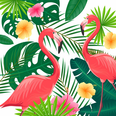 " Flowers And Flamingos " by Rkaulitzki