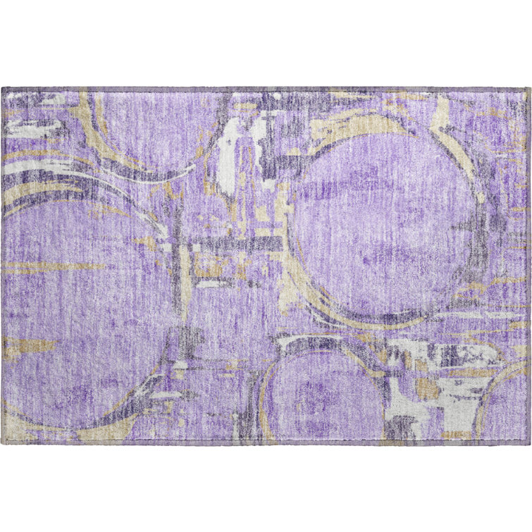 Premium Machine Washable Prisco Lavender Rug