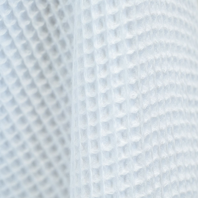 Peignoir 100% coton gaufré Diann, P / M, Blanc brillant