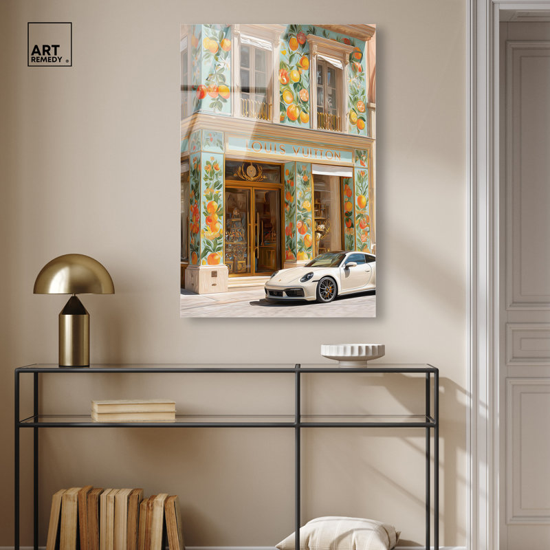 "Citrus Fruit Storefront", reproduction d'art acrylique sur toile par Art Remedy, prête à être accrochée, 24 x 36