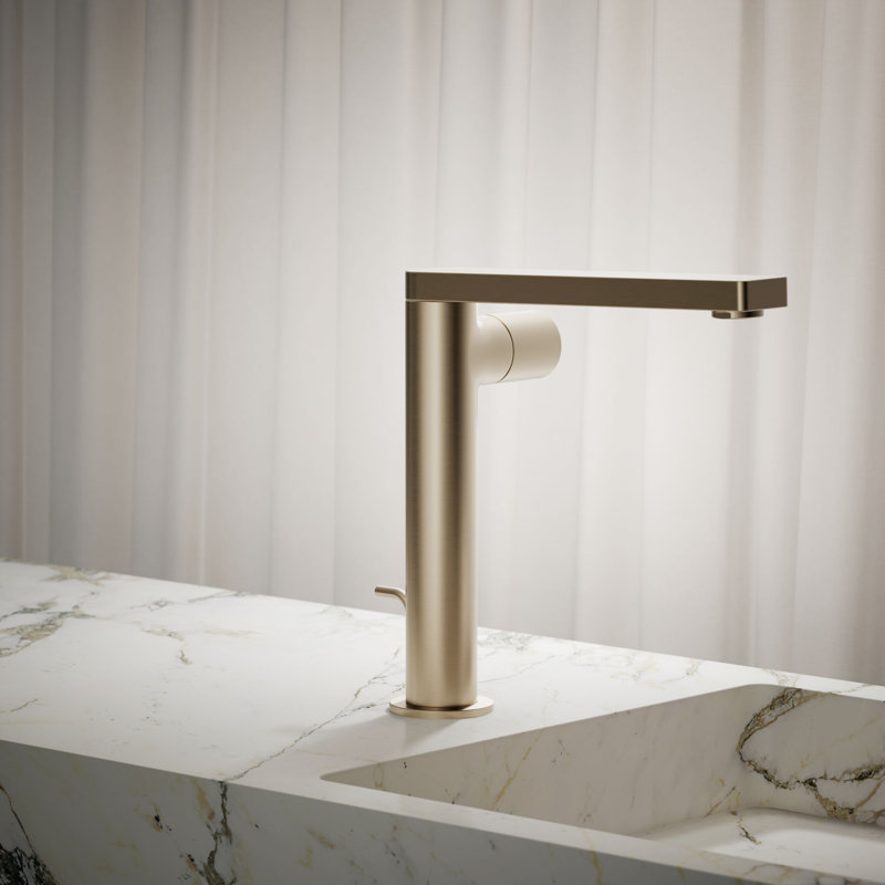 Single-Handle Bathroom Faucet with Drain Assembly, Vibrant Brushed Bronze