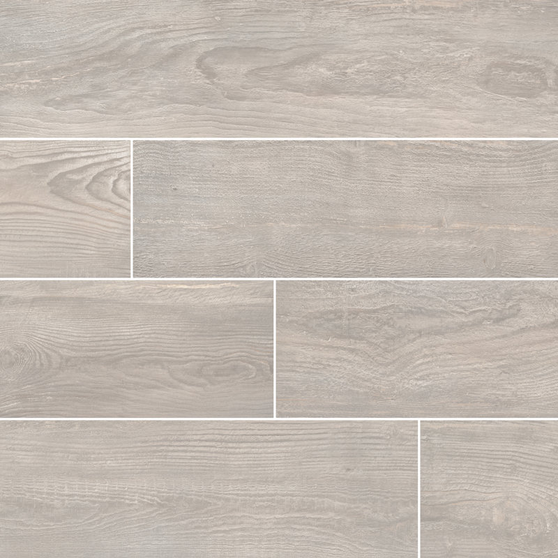 Arden 8 in. x 47 in. Matte Porcelain Wood Look Floor and Wall Tile, Greige