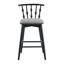Tabouret de bar d'intérieur en bois, finition noire avec revêtement gris, ensemble de 2-1916225151