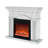 Artificial Crystals Fireplace, Electric 1500W Heating, 3D Flame Effect, Remote Control, Feature, Black Portable Unit For Living Room Fireplace With Acrylic Mirror, Led Flames, Adjustable Heat,
