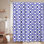 Rideau de douche sans couture à motif abstrait bleu marine avec 12 crochets