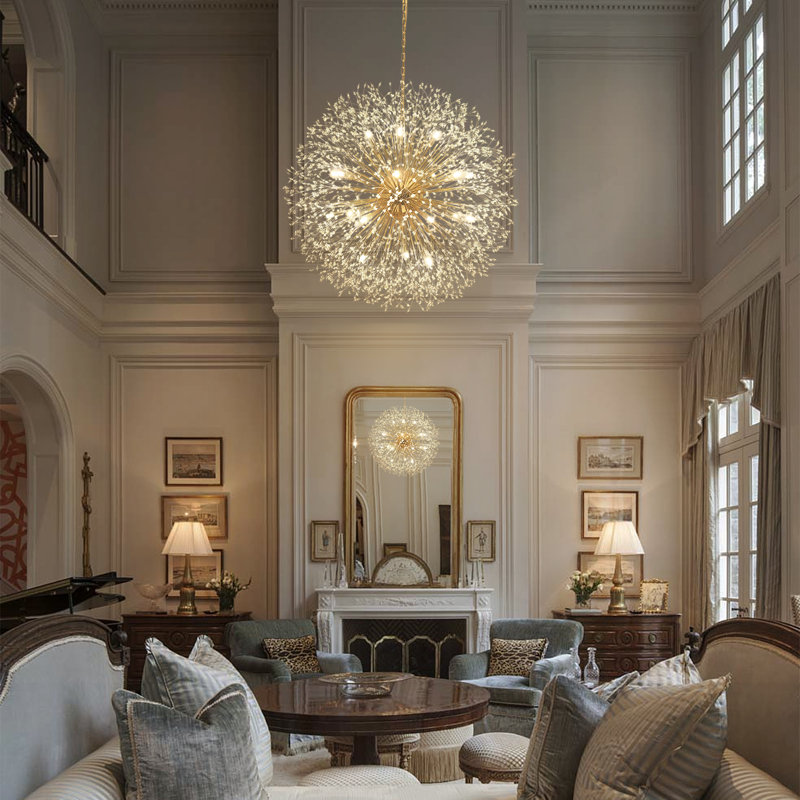 Lakeyah Dimmable Sputnik Sphere Chandelier, 120.1cm H x 120.1cm W x 120.1cm D, Gold