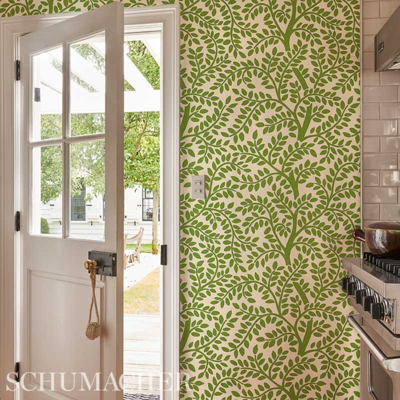 Temple Garden Ii Wallpaper, Green