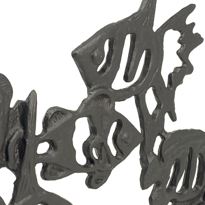 ANGEL FISH SHOAL Iron Ornament 33cm, Mocha
