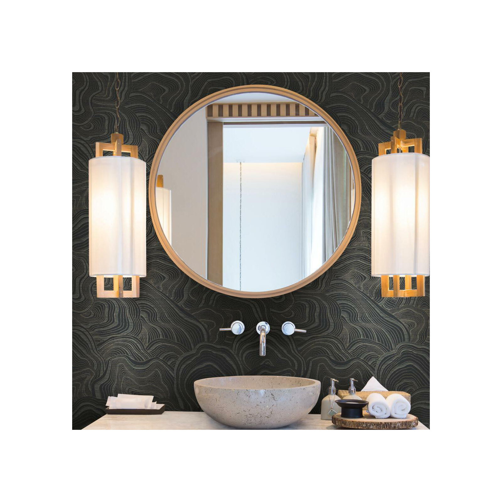 Nessa Abstract Wallpaper, Black