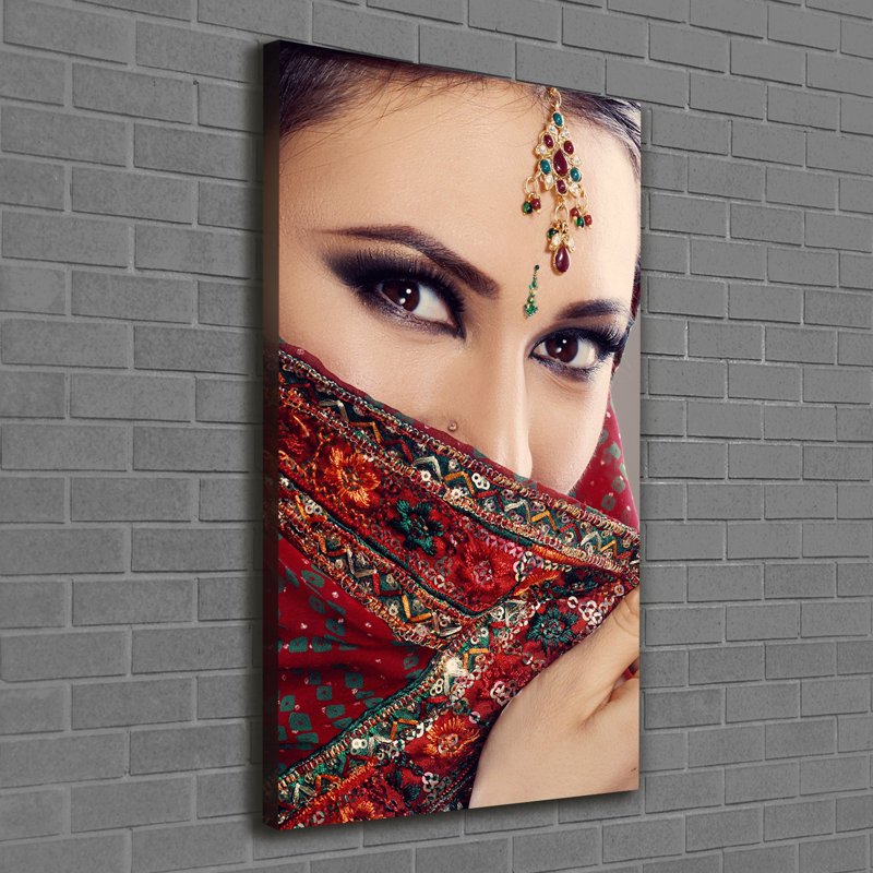 Indian Woman - Wrapped Canvas Print, 120cm H x 60cm W