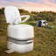 Toilette de camping portable avec indicateur de niveau 6,24 gallons avec indicateur de niveau Edrosie Inc, blanc
