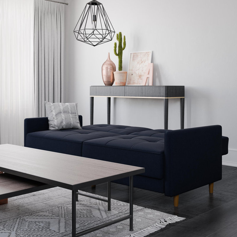 Abel 3 Seater Sofa Bed, Navy Performance