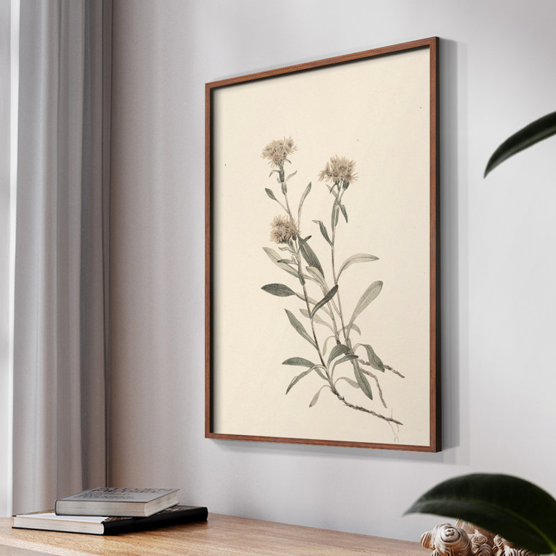 Imprimé floral rétro CXCIX, Noyer, H 14 po x l 11 po