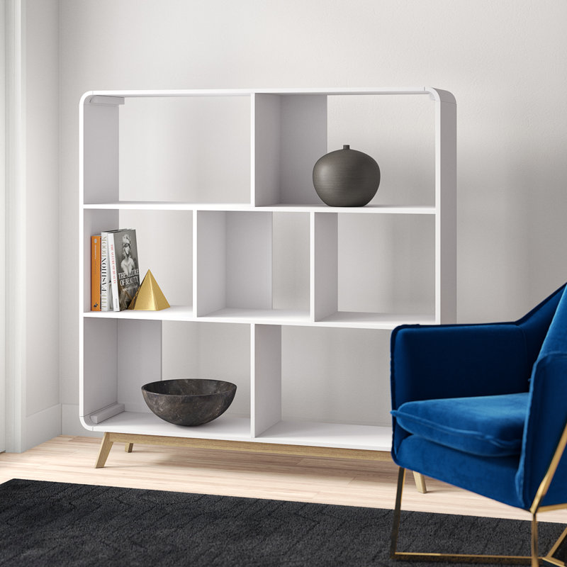 Justine 126cm H x 122cm W Standard Bookcase, White