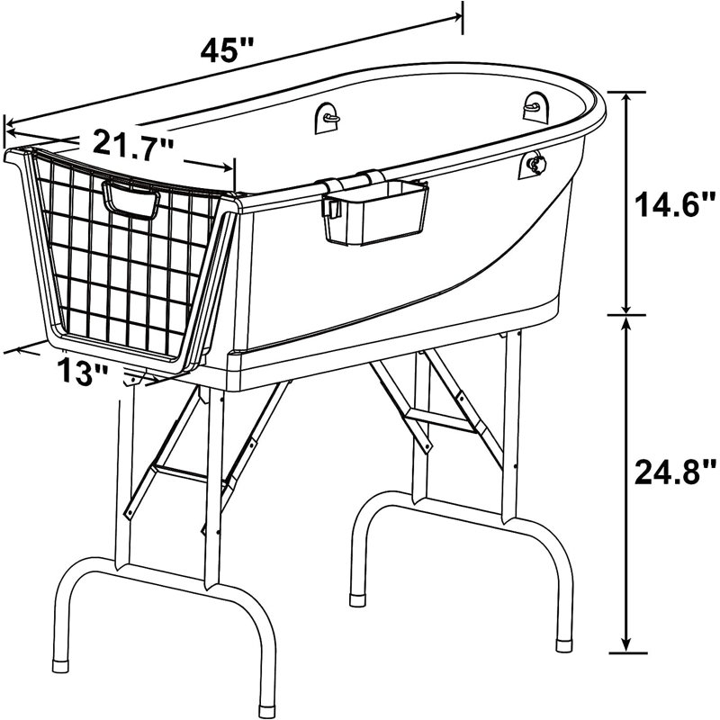 Station de lavage pour chien 45 po, Bleu