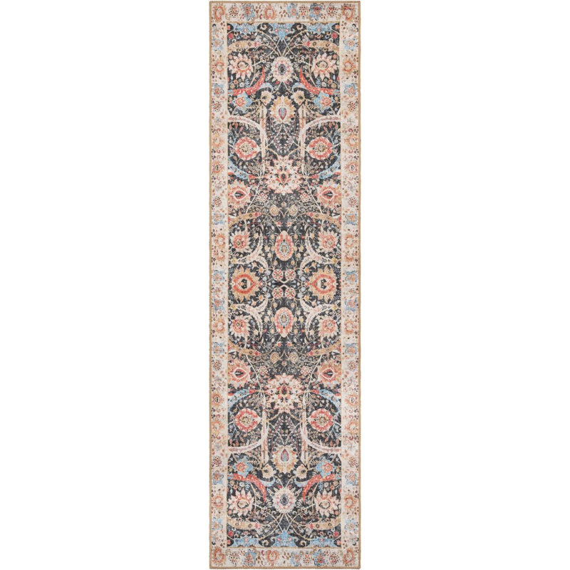 Tapis de couloir noir Huguenot, Tapis de couloir 2 pi 7 po x 10 pi