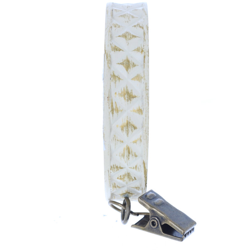 Elderflower Curtain Rings, Gilded French White