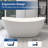 KAKUSIGA 61" Freestanding Deep Soaking Bathtub, Matte White Solid Surface Stone Resin Tub
